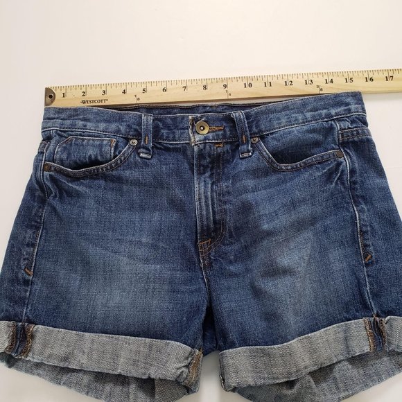 Calvin Klein Blue Jean Shorts With Rolled Hem - Picture 10 of 13